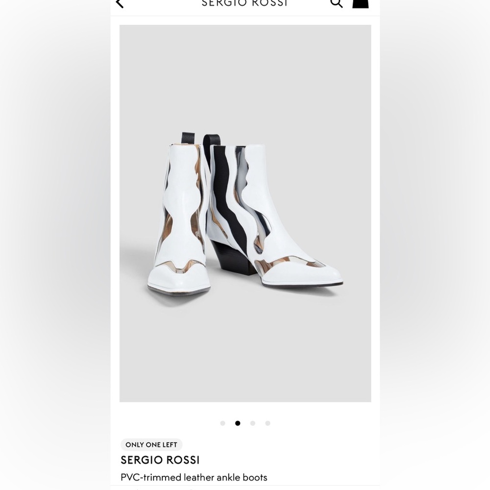 Sergio Rossi black PVC-TRIMMED LEATHER ANKLE BOOTS